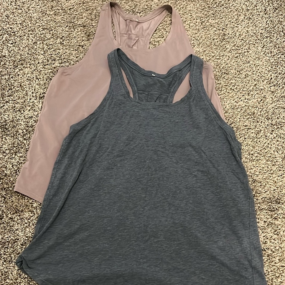 lululemon athletica Racerback Tank Tops in Charcoal Gray and Dusty Rose
